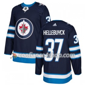 Adidas Maillot de Hockey Winnipeg Jets Connor Hellebuyck 37 2017-2018 Navy Authentic - Homme
